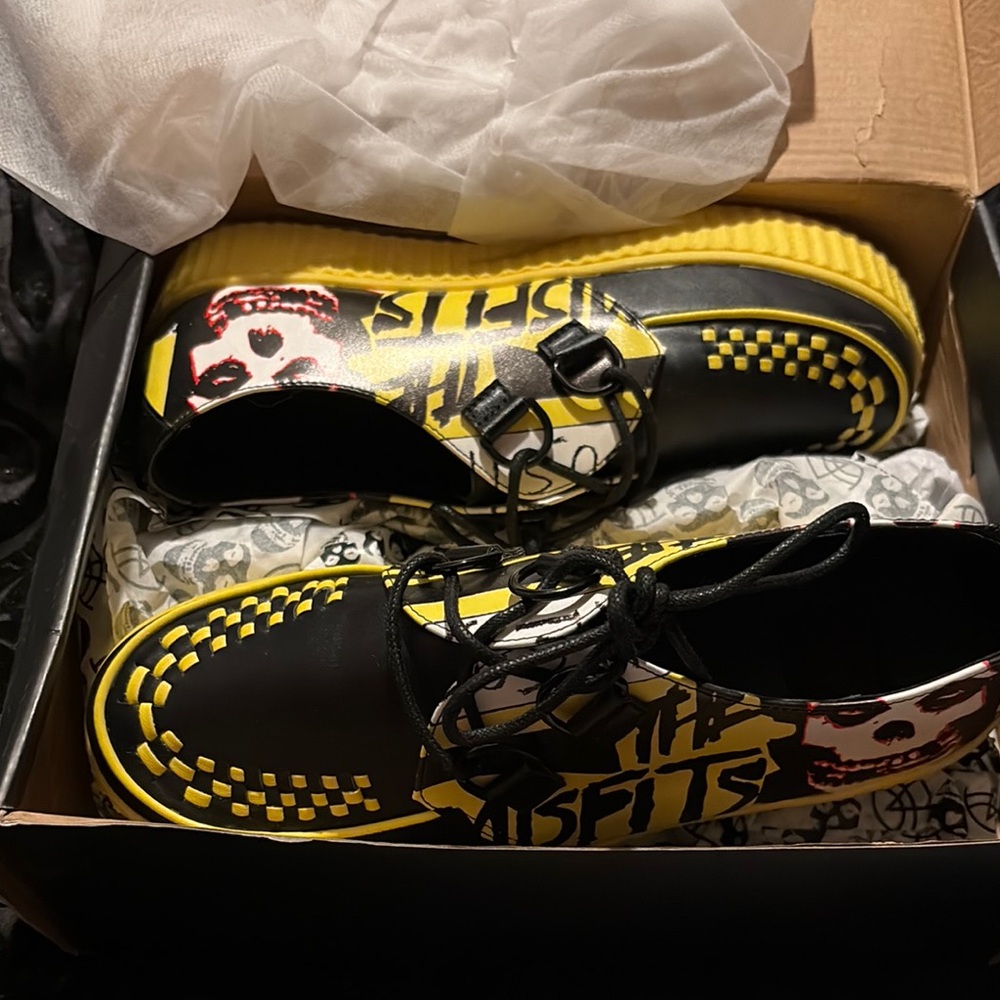 RARE Misfits Black and Yellow Platform Shoes